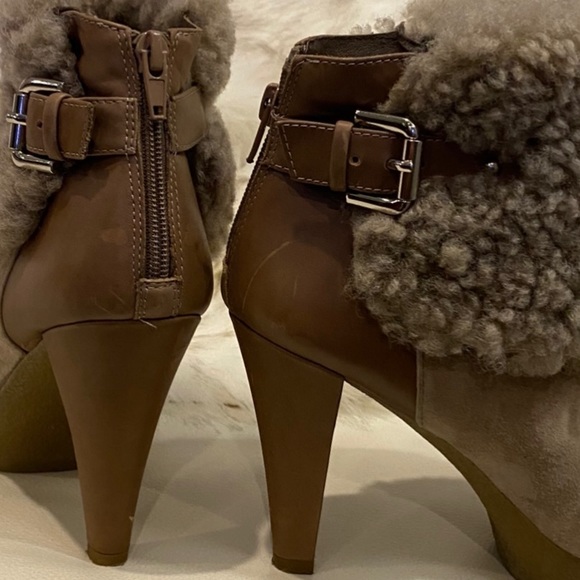 Taupe Suede genuine Leather beautiful Ankle Boots BEAUTIFUL - Picture 9 of 16